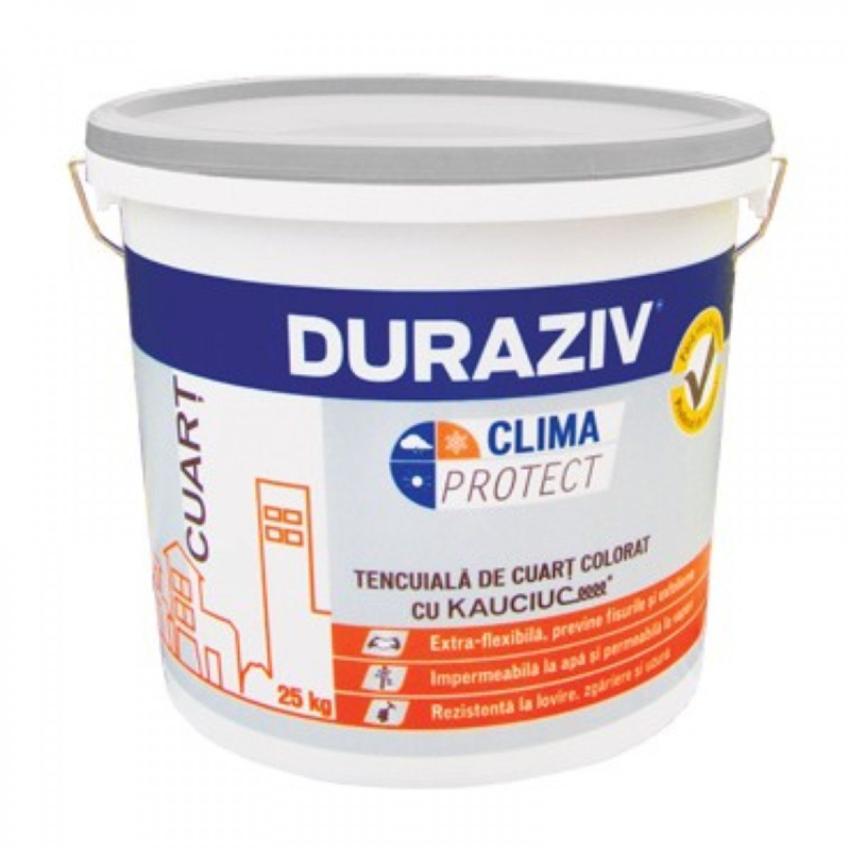 Tencuială de cuarţ colorat DURAZIV Clima Protect® cu Kauciuc®, fotografia produsului