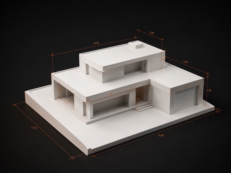 Randare 3D a unei case, realizată înainte de începerea lucrărilor