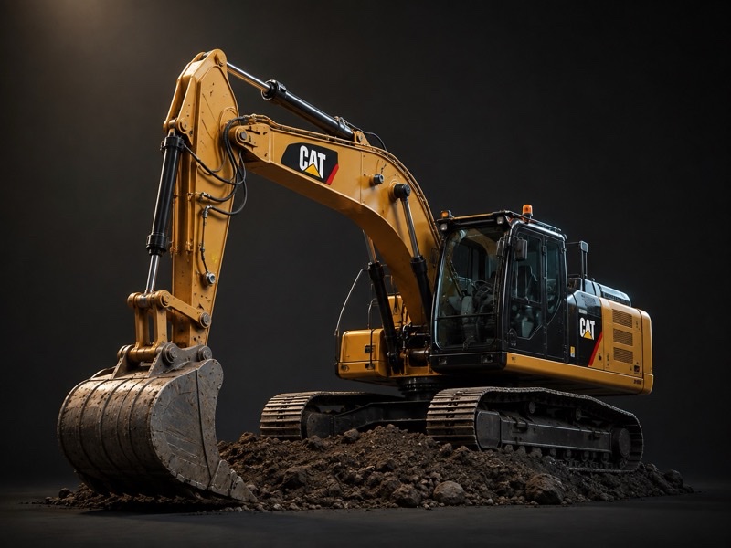Excavator pregătind terenul pentru o construcție nouă